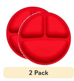 (2 pack) Equate Divided Plate, Red