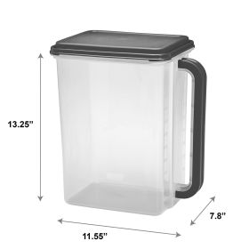 (2 pack) Large Plastic Bulk Food Storage Canister with Lid and Handle, Pantry Organizer Container for Cereal and Dry Food Storage, 46 Cup Capacity