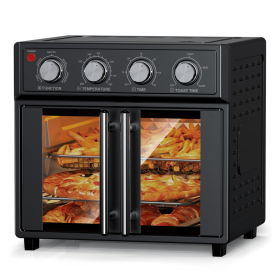 Bread Machine Oven 26QT Large Capacity French Double Door Air Fryer 1700w 7 Preset Menus 7-in-1 Multifunctional for baking, baking, grilling, toast