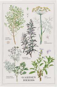 Garden Herbs Printed Kitchen Towel, 18x28 inches