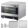 Commercial Convection Oven, 21L/19Qt, Quarter-Size Conventional Oven Countertop, 1440W 3-Tier Toaster with Front Glass Door