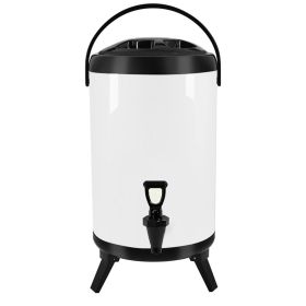 2.6 Gal Stainless Steel Insulated Milk Tea Barrel – Hot & Cold Beverage Dispenser with Faucet for Home, Café, or Catering