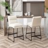 Milos Upholstered 26-inch Counter Height Stools, Set of 2,Vanilla White