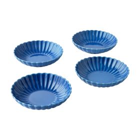 Colette Stoneware Dinner Bowls, Blue, Set of 4