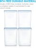 Large Food Storage Containers 5.2L / 175oz, 4 Pieces BPA Free Plastic Airtight Canisters for Flour, Sugar, Baking Supplies, Rice with Lids