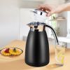 0.58 Gallon Stainless Steel Thermal Vacuum Flask – Double Wall Insulated Hot & Cold Beverage Bottle with Leakproof Lid – Black