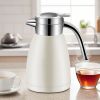 0.48 Gallon Stainless Steel Thermal Vacuum Flask – Double Wall Insulated Hot & Cold Beverage Bottle with Leakproof Lid – White