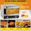 Commercial Convection Oven, 21L/19Qt, Quarter-Size Conventional Oven Countertop, 1440W 3-Tier Toaster with Front Glass Door