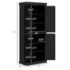 6-Tier Pantry Haven: Modern Freestanding Storage Cabinet with Adjustable Shelves, Sleek Black