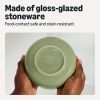 Basics Glazed Stoneware Bowls, 4-Piece Set, Microwave and Dishwasher-Safe, 20 oz. Capacity, 5.5 in., Olive