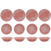 Daisy 12-Piece Bamboo Melamine Dinnerware Set, Pink