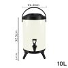 2.6 Gal Stainless Steel Insulated Milk Tea Barrel – Hot & Cold Beverage Dispenser with Faucet for Home, Café, or Catering