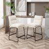 Milos Upholstered 26-inch Counter Height Stools, Set of 2,Vanilla White