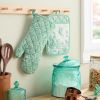 Agatha 2-Piece Oven Mitt Pot Holder Set, Green