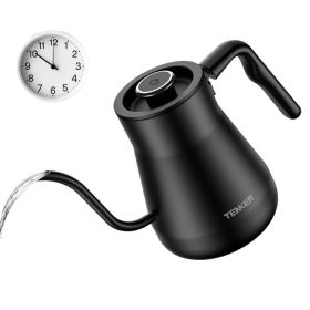 aGooseneck Electric Kettle With Temperature Control For Pour Over Coffee & Tea, Quick Heating, Hot Water Boiler, 1200W,Banned Platforms Amazon Tem (Option: Black)